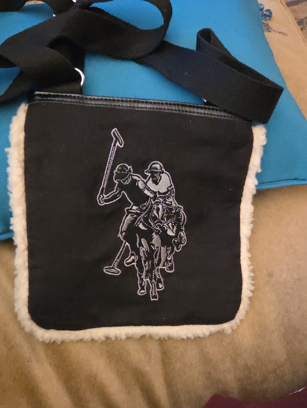 Black Crossbody Bag US POLO ASSN with Polo Player Embroidery